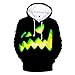WBYFDC Halloween 3D bluza z kapturem jesień zima horror bluza mężczyźni kobiety z kapturem sweter z nadrukiem fajne bluzy z kapturem hip-hop, A14, XXL
