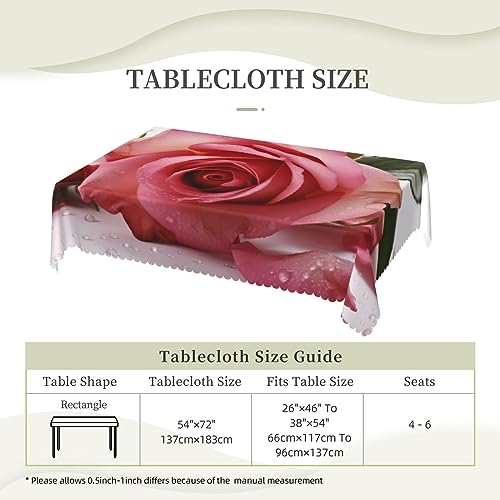 Nappe rectangulaire imperméable anti-tache rose pour protéger la table de ferme