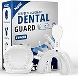 2 Pack Upgraded Night Guards for Teeth Grinding and Clenching, Standard Size, Professional Mouth Guard with Fitting Tray for Adults & Teens, Comfortable Solution for Clenching