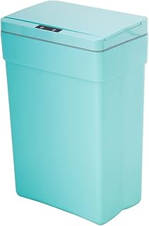 Plastic Kitchen Trash Can,13 Gallon Trash Can 50 Liter Automatic Touch Free High-Capacity Garbage Can with Lid for Bedroom Bathroom Home Office, Blue
