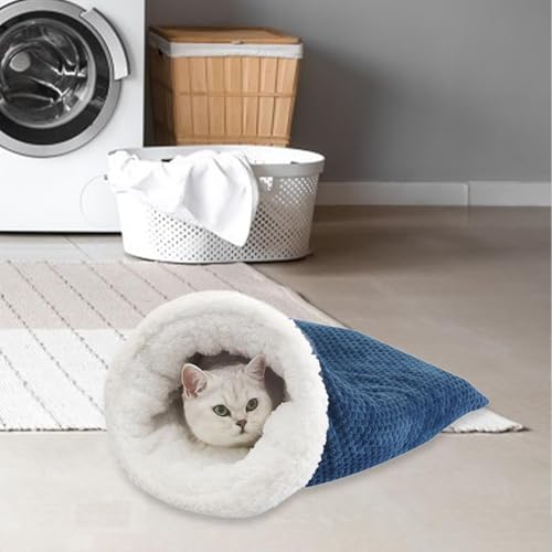 Ｂｅｓｇａ Saco de dormir para gatos, cama de gato autoaquecida para o inverno, cama de gato aconchegante