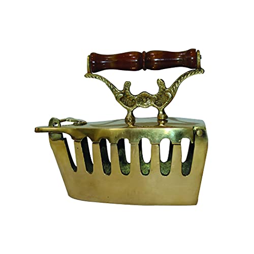 BRACOP Bügeleisen für Schreibtischmodellfiguren, dekoratives Prunkstück, handgeschnitzt, Wohnaccessoires, antikes Messing, Eisen, Tischdekoration, Diwali-Geschenk