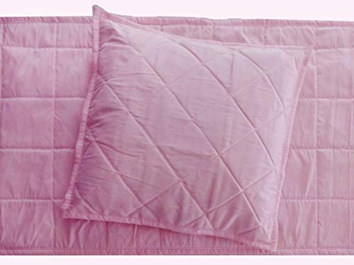 Quilted Bed Runner - Baby Pink Bed Scarf Long Side Runner Throw King/Queen/Twin Size With Decorative Cushion Cover Polyester 20" Wide X 86" Long (50 Cm X 218 Cm) #TOP1