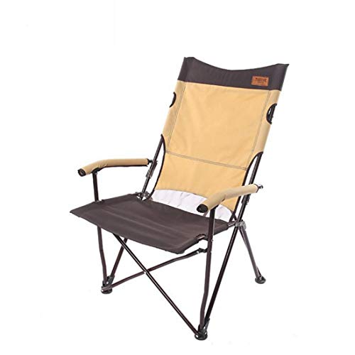 ERSD Outdoor Convenient Leisure Folding Camping Chair Multifunctional Outdoor Folding Chair Beach Chair Portable Fishing Camping Backrest Folding Chair (Color : Beige)