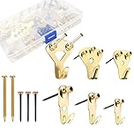 62 Pcs Heavy Duty Picture Hangers - Hard Wall Hooks, Photo Frame Holders, Supports 10-100 lbs