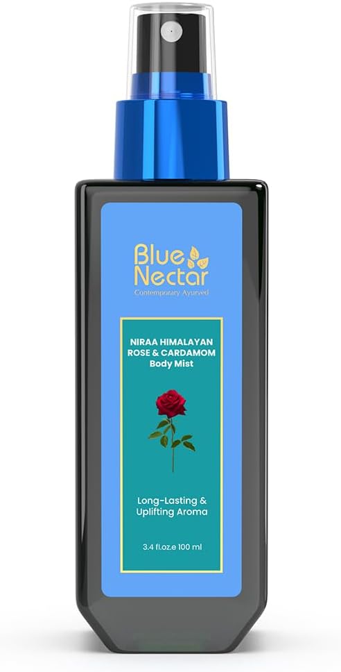 Blue Nectar Physique Mist for Ladies and Males. Lengthy Lasting Uplifting Physique Spray with Himalayan Rose and Cardamom (100ml)