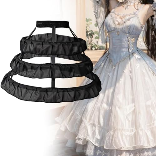 Dress Pannier Petticoat Soft Portable Bustle Cage for Bridesmaid Graduation Prom, black4