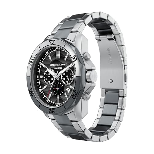 Image of Armani Exchange A|X Dive-Inspired Stainless Steel Watch for Men