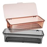 Apparence : design simple, plateaux à couverts d'apparence transparente, peuvent également utilisés comme décorations de bureau, récipient à couverts en plastique avec couvercle, récipients de rangement avec couvercles