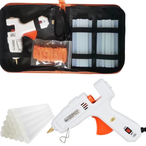 Hot Melt Glue Gun Kit 60W/100W with Carry Bag and 20 pcs Glue Sticks, for DIY, Arts & Crafts Projects, Sealing and Quick Repairs, Light and Heavy Duty in Home and Office