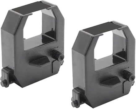 2 Pack Compatible Ribbon PIX and TCX Time Clock Ribbon Replacement for Amano PIX10/15/20/21/25/35/28/55/75/95/200/3000/4000,TCX-11/21/22/35/45/85/88/90 fits PIX and TCX All Models, Black