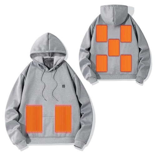 TRCELECTROP Heated Hoodie for Men Winter Warm Hooded Sweatshirt without Battery Heating Sweatshirts Pullover Tops with Pocket Grey - image 3