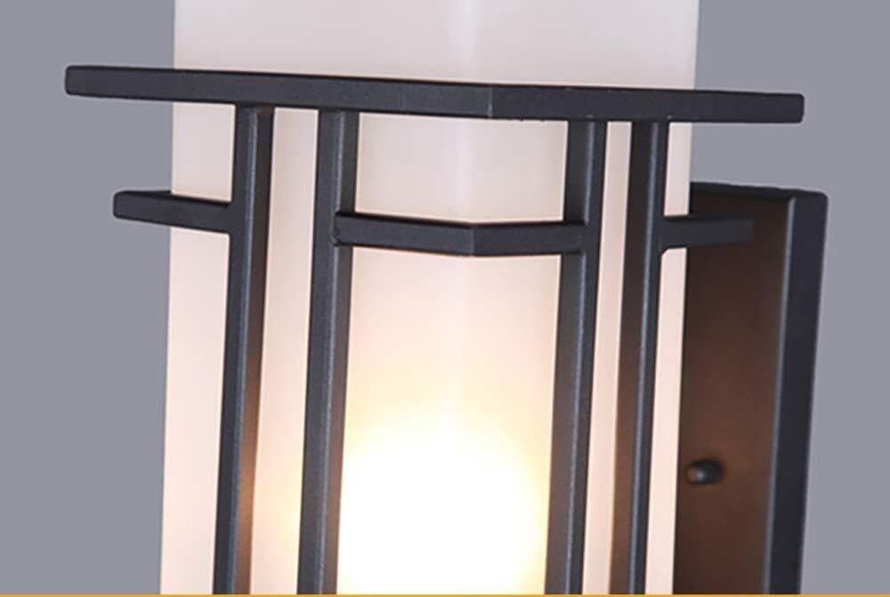 Zewnętrzna Ścienna, Wodoodporna, Ip23, Odporna Na Deszcz, Aluminiowa I Szklana, W Nowoczesnym Stylu Industrialnym Do Ogrodu, Na Dziedziniec I Taras – 30 Cm (42 Cm)/Czarny/37 Cm