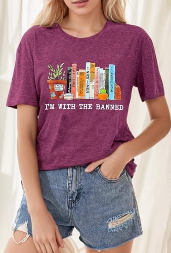 Books Shirts Womens Book Lovers Gifts Reading Tshirts for Teachers Librarian Readers Bookworms Fuchsia XL