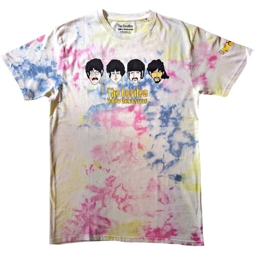 T-shirt The Beatles Yellow Submarine dye wash en coton pour fan du groupe de rock