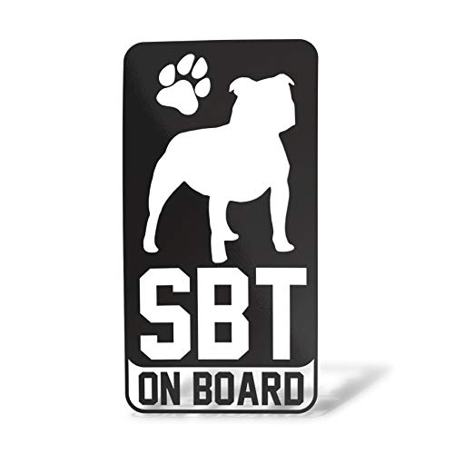 ERREINGE x2 STICKER PRESPAZIATO NERO 12cm - STAFFORDSHIRE BULL TERRIER