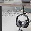 RUIENGCOMM Gaming Headset Hook Hanger Mount Universal Aluminum Headphone Multi-Function Headphone Hook for Gaming Accessories, Under Desk Clamp Hook Mount, Black #3