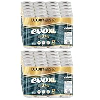 evoXL Luxury 3-Ply Toilet Tissue – 120 Rolls | Soft Quilted Bathroom Tissue | Premium Unscented Toilet Paper for Home, Office & Hospitality | Strong, Absorbent & Septic Safe