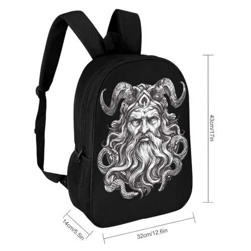 God Hades Mythical Symbols Unisex Backpack 17" Casual Daypacks Simple Shoulders Bag for Camping Hiking Travel Gear2