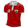Union Jack Polo Shirts for Men UK Wales Scotland Rampant Lion Collared Neck Golf Polo Shirts with Button Up Short Sleeve Breathable Lightweight Football T Shirt Regular Fit,Red,3XL #3