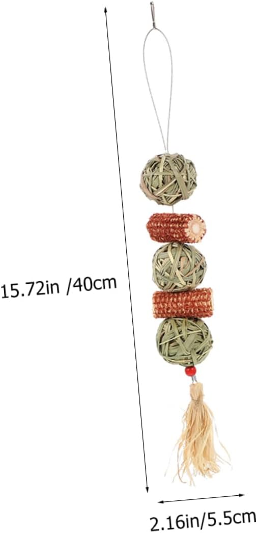 ERINGOGO 4pcs Bunny Chew Toy Natural Grass Chew for Animals Health Toy for Guinea Pigs Hamsters Fun Grinding Supplies
