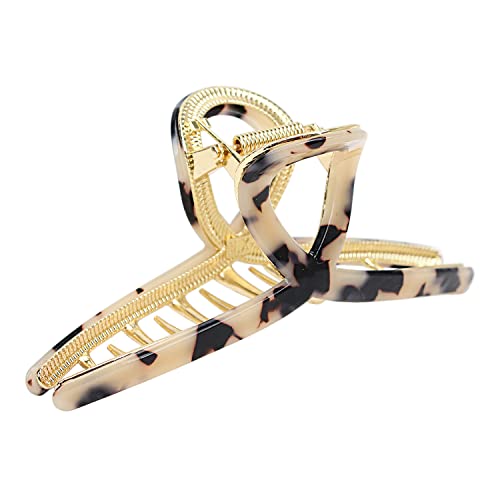 Big Hair Claw Clips Butterfly Hair Clips For Women 4.7" Large Acetate Metal Hair Claw Clip For Girls Hair Accessories For Long Thick Hair (Light Leopard) #TOP5
