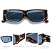 SOJOS Trendy Y2K Rectangle Polarized Sunglasses for Women Men Fashion Designer Rave Sunglasses SJ2228, Brown Tortoise/Blue
