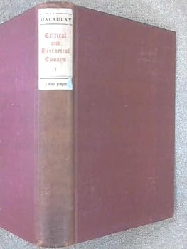 Hardcover Critical And Historical Essays Volume I Book