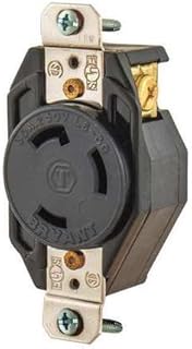 30A Locking Receptacle 2P 3W 250VAC L6-30R BK