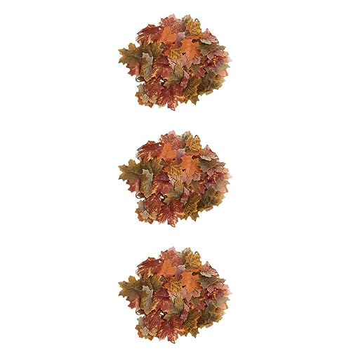 HOMSFOU 3 unidades de hojas de arce artificiales coronas de otoño para interiores, guirnalda de hojas de arce, colgante de otoño, guirnalda de otoño al aire libre, guirnalda de vides de arce,