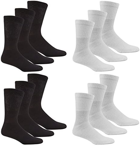 Metzuyan Men's Diabetic Socks - Gentle Grip Non Elastic Loose Top Size 6-11