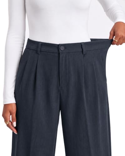 Zylioo Tall Women's Wide Leg Dress Pants, Navy #TOP23
