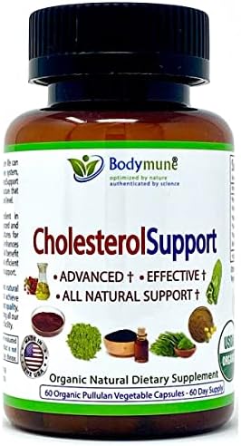 Bodymune Cholesterol Support Supplement Organic Extracts of Green Tea, Bitter Melon, Red Yeast Rice, Dandelion, Pomegranate, Nopal, Moringa, and More with Essential Oils | 60-Day Supply