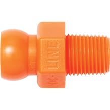 Loc-Line Coolant Hose Component, Acetal Copolymer, Connector, 1/4" Hose ID, 1/8" NPT Pack of 4 - 41405, Orange