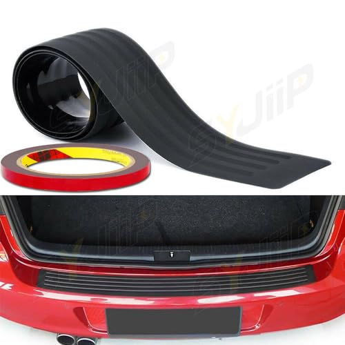 SYJIIP Rear Bumper Protector Guard Universal Rubber Scratch-Resistant Trunk Door Entry Guards Non Slip Black (with Tape)