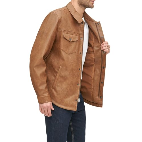 Levi's Men's Faux Leather Shirt Jacket4