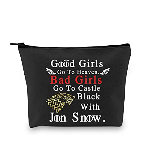 G2TUP Inspired Jon-Snow Cosmetic Makeup Bag Bad Girls Go To Castle Black With Jon-Snow Funny GoT Gift(Jon-Snow makeup) â€¦