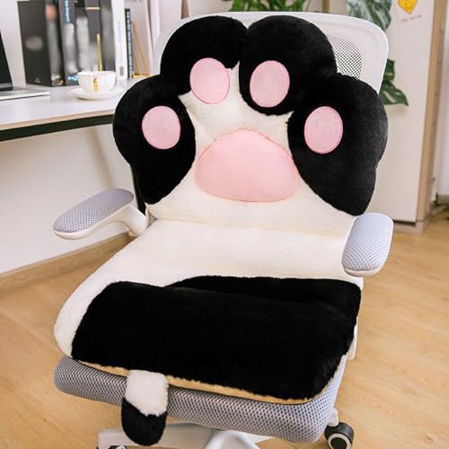 Coussin de dossier patte de chat en coton PP et fourrure avec attaches de fixation