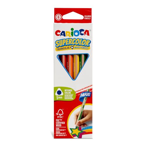 Carioca I Supercolor Maxi Matite Triangolari I Confezione Da 6 Pz