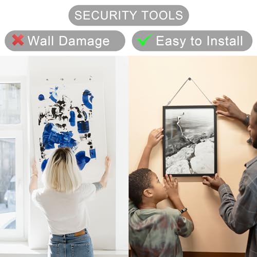 Image of 2PCS Picture Hanging Wires, 1m*1.5mm Adjustable Wire Picture Hanging Kit, Mirror Frame Hanging Kit for Photo Frame Picture Artwork, Mirror Hanging, Holds up to 66 lbs. (A-1M-2PCS), ‎Silver