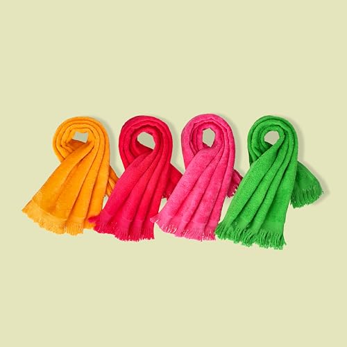 The Holy South - Fringed Reversible Fingertip Hand Towel (Size 11" W x 18" L) Terry Cotton Washcloth Set for Face and Bathroom use. (3, Azalea) by The Holy South - Used condition - Image 4