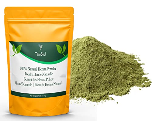 Titanbird 1 kg di Henné in polvere, naturale – bel riflesso rosso rame – colorazione capelli – origine: montagne dell'atlante – 100% naturale, puro e privo di additivi | polvere fine di qualità