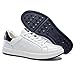 U.Ofeiy Men's Fashion Sneakers Slip On Shoes Leather Low Top Lightweight Comfort Lace Up Walking Shoes for Male White 8