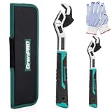 GRENPRO Self Adjustable Wrench Sets, Pipe Wrench Set, 3PCS 8' 12' Plumbers Plumbing Locking Adjustable Wrenches With Gloves For 11/32'-1 11/16' (9-43MM) Pipe Fittings And Nuts, Oxford Fabric Tool Bag
