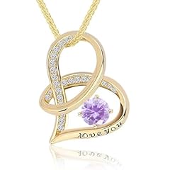Purple zircon with golden chain