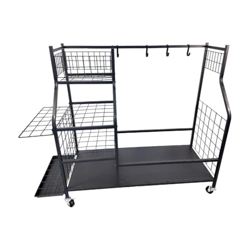 Klivex ゴルフクラブラック、ゴルフガレージバッグ収納ラック、アクセサリーラック、スタイリッシュでシンプル