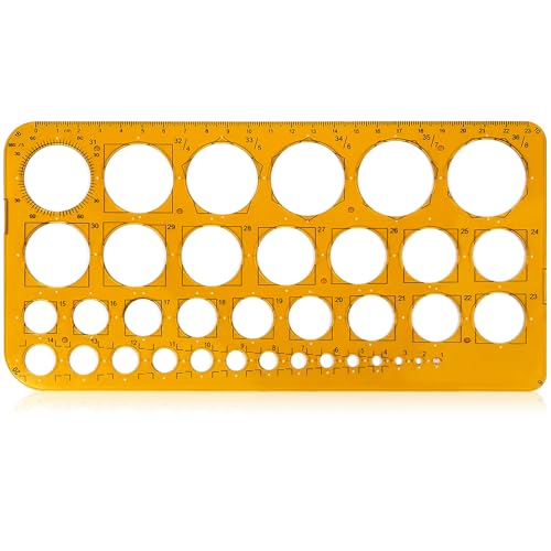 Wosyoodo Plantilla Circular, Plantillas de Dibujo, Stencil Plantillas, Ideal para matemáticas, geometría o formas de dibujo, Adecuado para la oficina, el hogar, la escuela