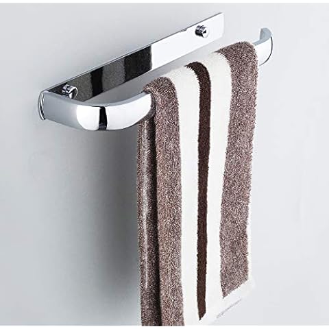 Wellsum Modern Bathroom Kitchen Chrome Towel Ring Towel Bar Towel Holder 30cm for wall, Silver Chrome Cover