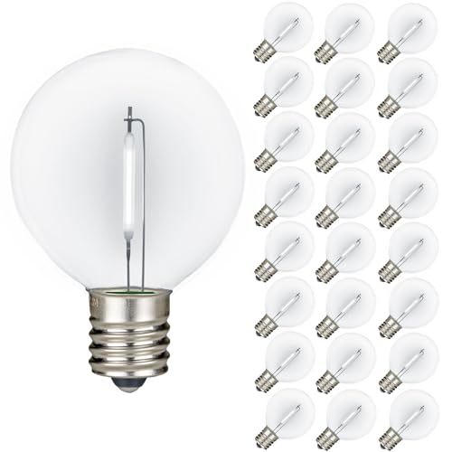 Novelty Lights 25 Pack Pure White G50 LED Filament String