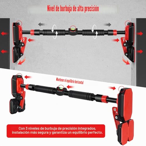 Barra de dominadas para puerta 76-100 cm sin tornillos 3
